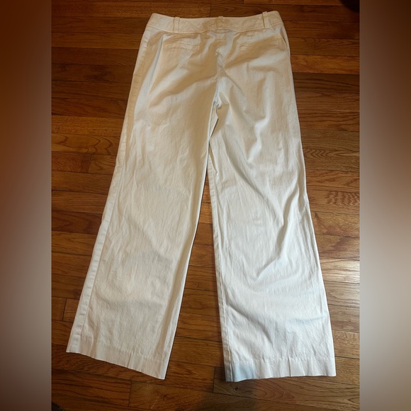 Talbots Petites White Wide Leg Trousers Pants 10P Stretch - Picture 6 of 9